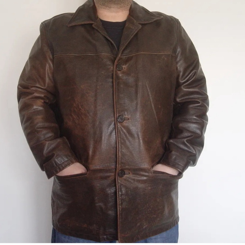 Jim & MaryLou Real Leather Men's Jacket Size M Thinsulate Thermal Insulation